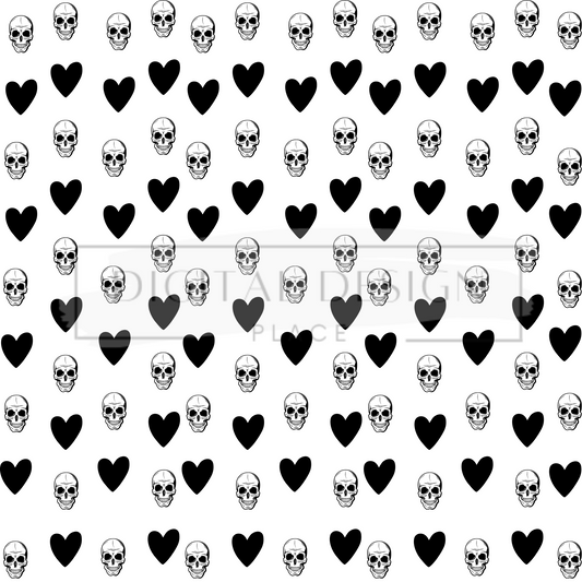 Black Heart Skull Vinyl Sheet