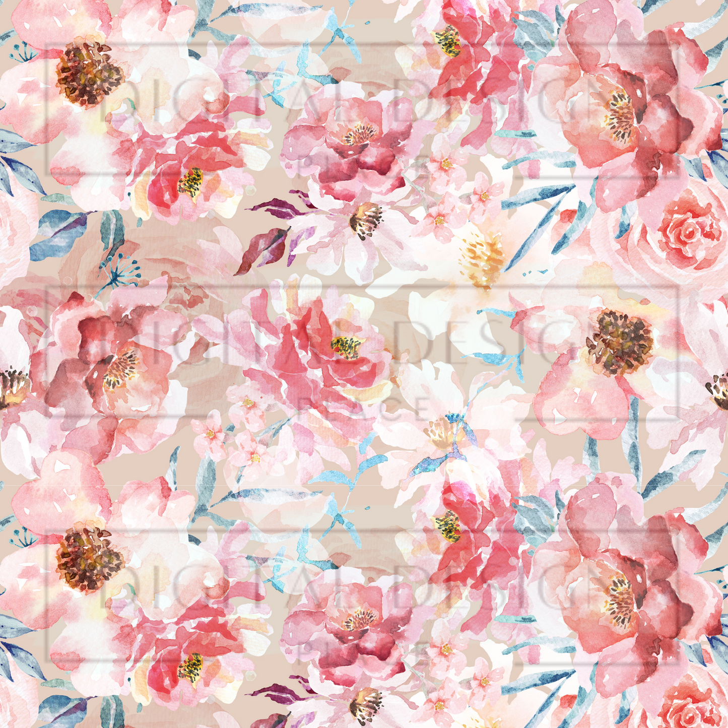 Vintage Floral Tans VinylV322