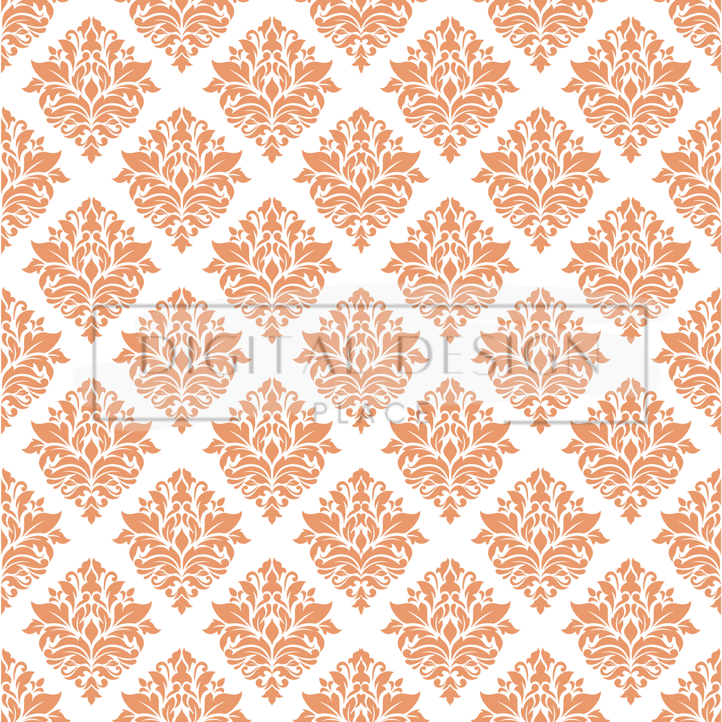 Peach Damask VinylV64