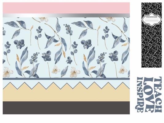 Blue Floral Pencil WrB9